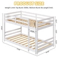 thumbnail image 6 of UBesGoo Low Twin Over Twin Bunk Bed, Wood Frame with Reversible Ladder, Guardrails, Converts to 2 Beds, White, 6 of 8