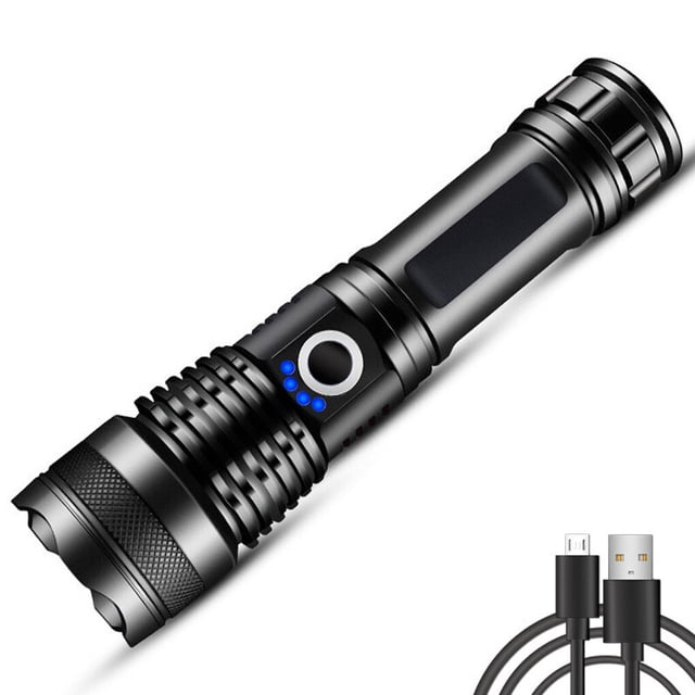 Wosthever Linterna de pesca XHP50 para acampar al aire libre, linterna LED portátil, iluminación con retráctil, linterna de de Escalada