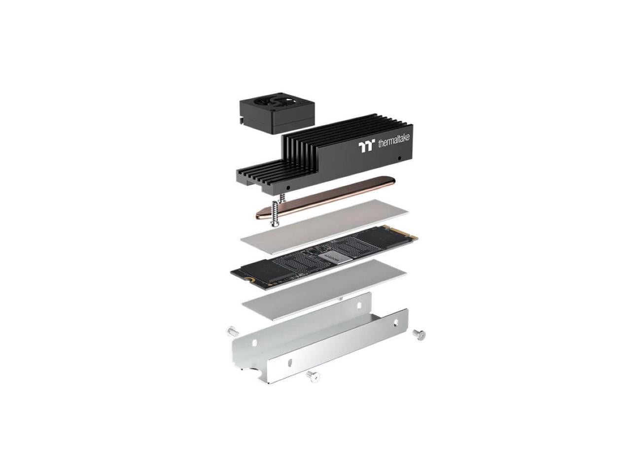 Refroidisseur D'air Thermaltake MS-1 Pour SSD M.2 2280 | Dissipateur Thermique Noir Complet | Pour éviter La Surchauffe