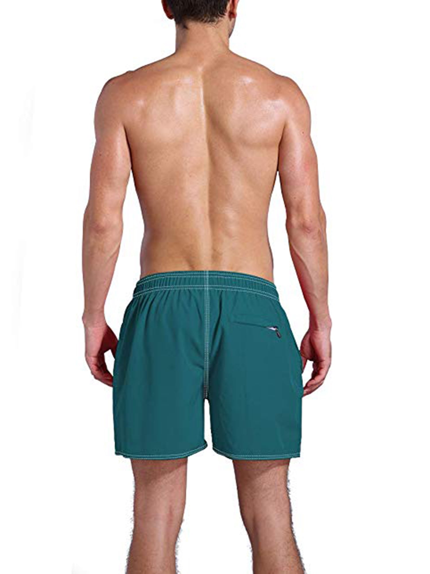 LONGTA Men Swim Trunks Drawstring Elastic Waist Surfing Beach Board Shorts