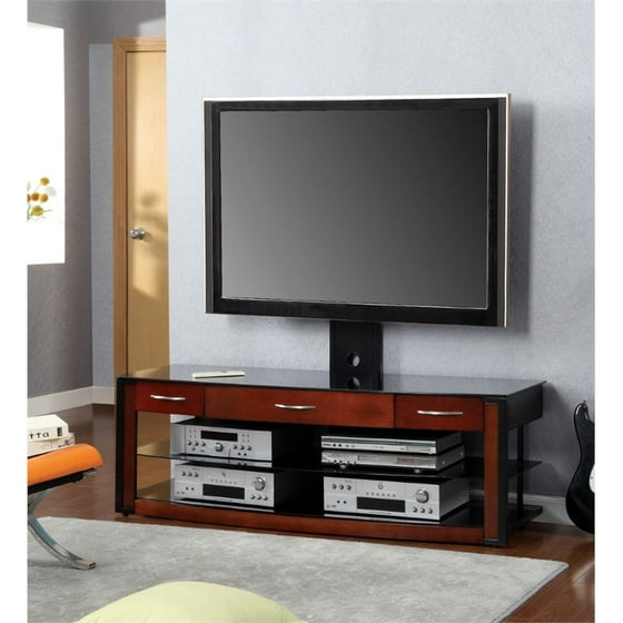 Furniture Of America Russel Modern 60 Tv Stand With Mount In Cherry Furniture Of America Russel Modern 60 Tv Stand With Mount In Cherry Com