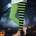 thumbnail image 2 of purcolt Girls Halloween Costume Leggings Striped Print Long High Waist Tight Pants for Kids 3-8 Years, 2 of 6