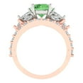 thumbnail image 4 of 3.06 ct Brilliant Round Cut Green Zircon 14k Rose/White Gold Solitaire with Accents Engagement Bridal Wedding Ring Band Set size 9.5, 4 of 7