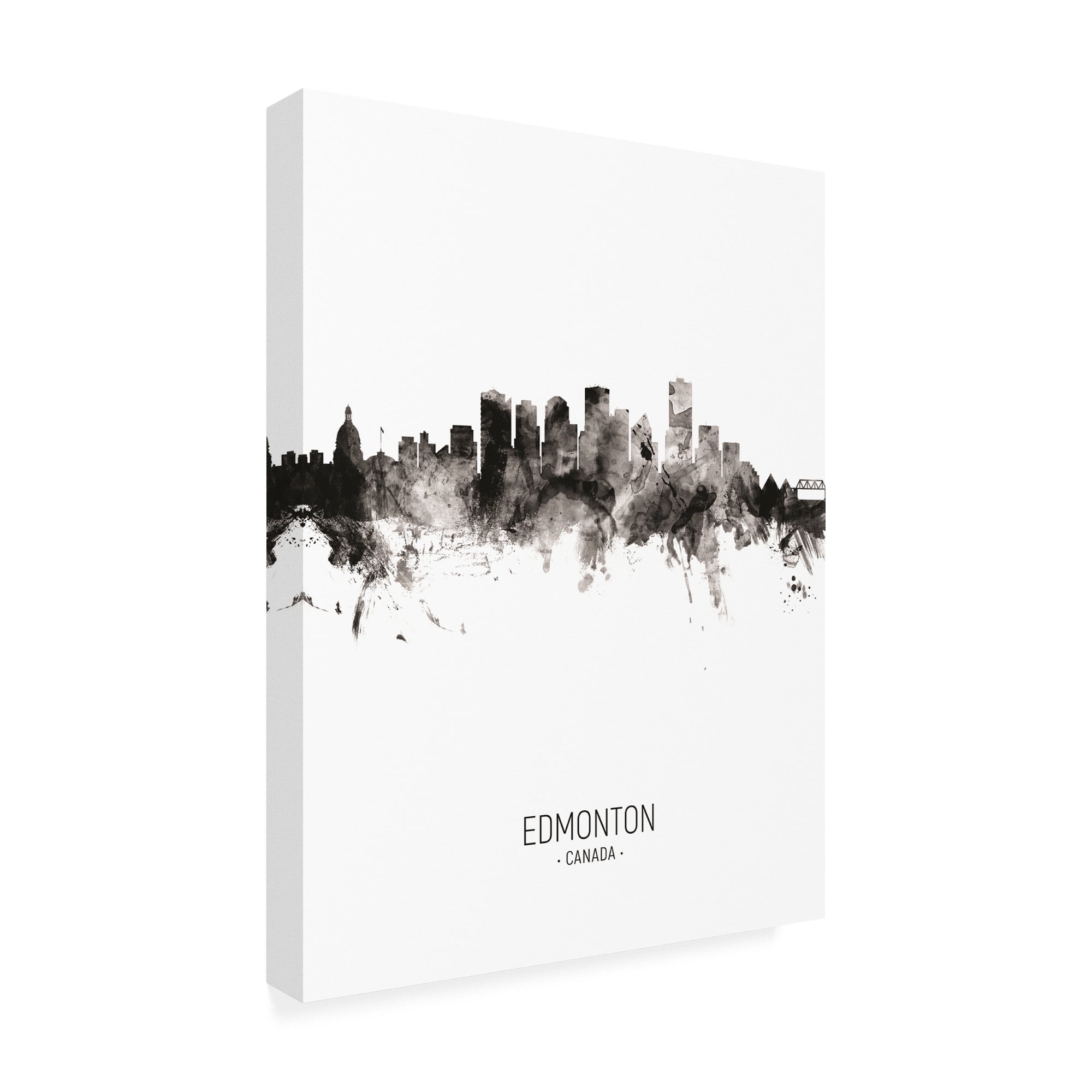 Trademark Fine Art 'Edmonton Canada Skyline Portrait II' Canvas Art by Michael Tompsett