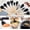 Black, variant on 19 PCS Kitchen Cooking Utensils Set, 11 Pieces Silicone Cooking Utensils Set 6 Pieces Sharp Stainless Steel Black Knife Set with 1 Piece Cutting Board, Ideal for Apartment