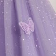 thumbnail image 4 of IBTOM CASTLE Toddler Little Flower Girls Princess Tulle Dress Sleeveless Floral Embroidery Tutu 3D Butterfly Back Bowknot For Wedding Birthday Party Evening Formal Purple, 4 of 7