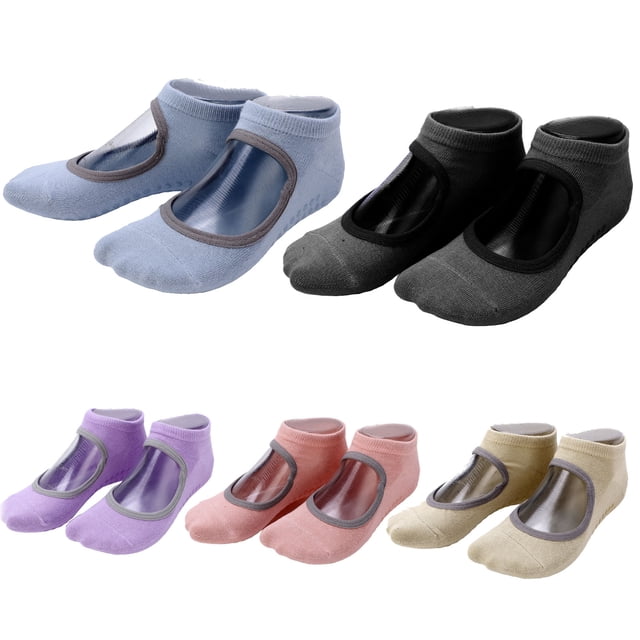 Nikou Calcetines de yoga pilates, calcetines antideslizantes para mujer, para yoga, pilates, barra, hogar y hospital (púrpura) Nikou moderno