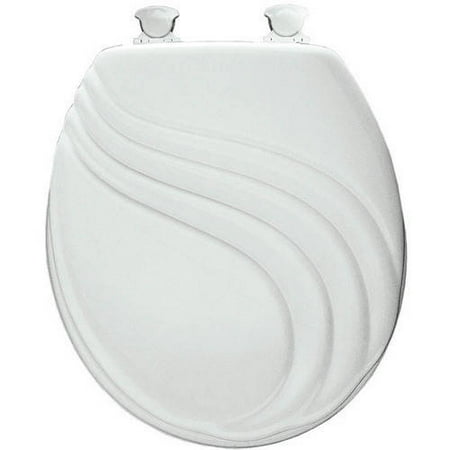 Mayfair 27EC Sculptured Swirl Lift-Off Wood Round Toilet Seat, Available in Various Colors