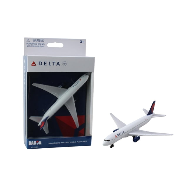 Avión de juguete Daron Delta Air Lines de metal fundido a presión para niños de 3 años o más