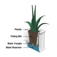 thumbnail image 3 of Pemberley Row Polyethylene White Square Planter 14", 3 of 9
