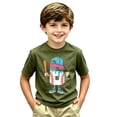 thumbnail image 2 of TGPMGRZ Boys Shirts Clothes for School Wear Cartoon Baseball Printed Short Sleeve T Shirt #A13 Army Green 4-5 Years, 2 of 4