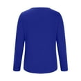 thumbnail image 4 of Blmnix Tops for Ladies Trendy Fall Blue Blouse Tunic Henley Solid Flowy Long Sleeve Fall Work Tops for Women, 4 of 6