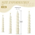 thumbnail image 2 of 4 Pcs Spiral Taper Candle 7 Inch Twisted Long Wax Dinner Candlestick for Fall Halloween Christmas Holiday Valentines Wedding Birthday Shower Table Decor(White,Solid), 2 of 31