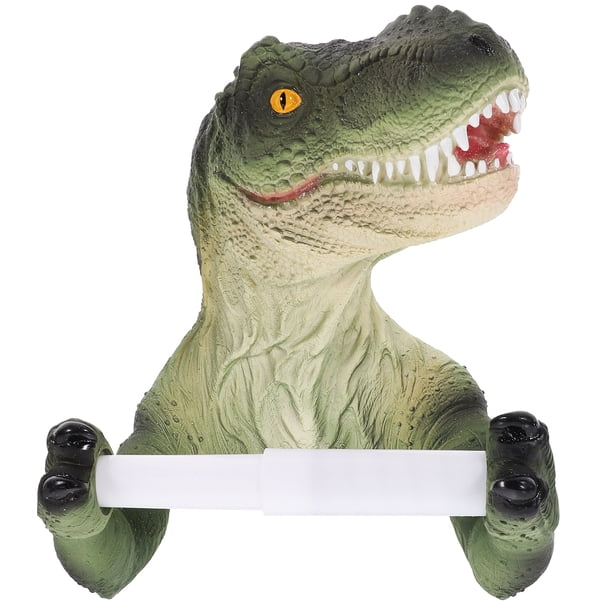 Portarrollos de papel higiénico con forma de dinosaurio, adhesivo para baño