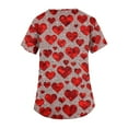 thumbnail image 4 of Womens Valentines Scrub Tops Plus Size Hoilday Short Sleeve Cute Love Heart Printed Scrubs Loose V Neck Scrub Shirts Medical Nurse Workwear Nursing Uniform with Pockets Red 2XL, 4 of 5