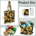 thumbnail image 2 of Sunflower Print Reusable Grocery Tote Bag – Vintage Boho Farmhouse Canvas Shopping Bag with Watercolor Floral Design, Beach, Picnic, Summer & Fall, 2 of 7
