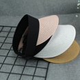 thumbnail image 5 of Black Tejido de paja de verano para mujeres y niñas, sombrero con visera, Color de contraste superior vacío, ancho B, 5 of 5
