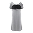thumbnail image 3 of Nightgowns for Women Short Sleeve Nightdress Square Neck Shirred Puff Sleeve Pajama House Dress Knee Length Sleepwear Comfy Nightdress, Gray 2XL, 3 of 8