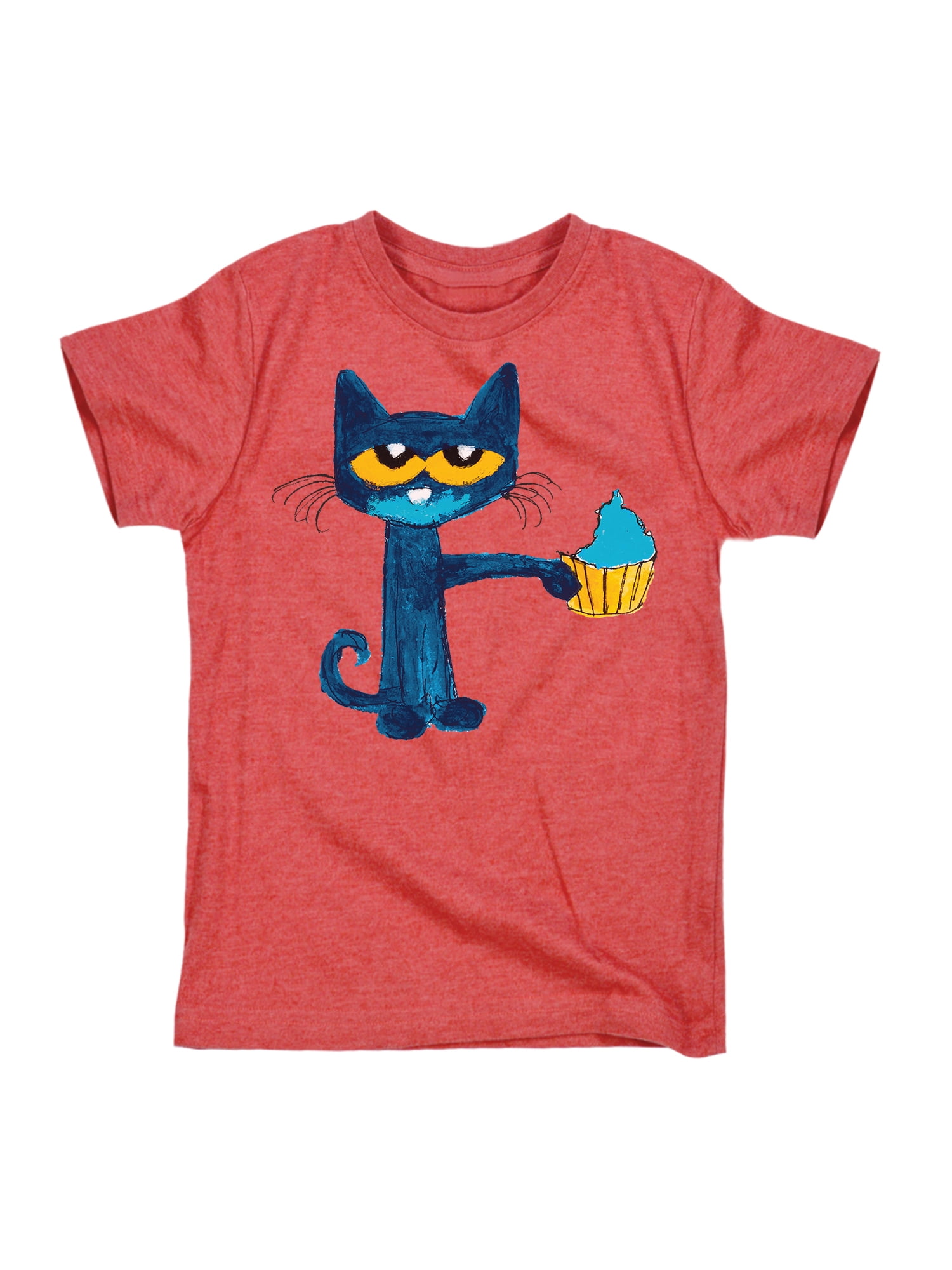 Toddler Girl Short Sleeve Curved Hem Tee Pete the Cat Messy Cupcake