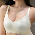 thumbnail image 4 of SMihono Women's Everyday V Neck Bralettes Padded Smoothing with Seamless Stretch Wireless Lightly Lined Comfort Bra White M, 4 of 5