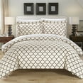thumbnail image 3 of Emmett 3 or 2 Piece Reversible Duvet Cover Set Geometric Diamond Fretwork Pattern Print Zipper Closure Bedding, 3 of 10