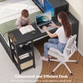 thumbnail image 5 of Twin Corner Bed Frame with 9 Storage Drawers and Desk, Metal Daybed with Charging Station, LED Lights and Bookcase Storage, Twin Size Platform Bed Frame for Teen/Adult, Black, 5 of 9