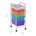 thumbnail image 2 of ECR4Kids 6-Drawer Everyday Rolling Utility Storage Cart, Mobile Organizer, Assorted, 2 of 9