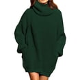 thumbnail image 1 of Suéter de otoño/invierno de moda de manga larga, suéter de cuello alto, vestido de punto de longitud media a larga para mujer, 1 of 6