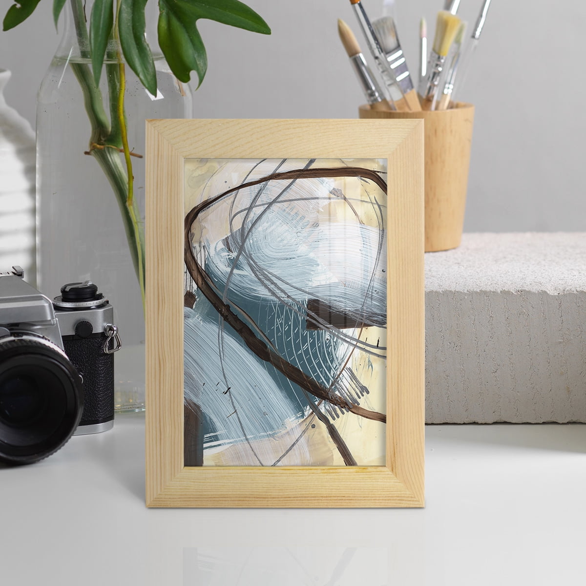 Winding Around II - Framed Print w/glass - Natural Wood