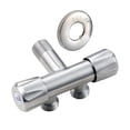 thumbnail image 1 of Válvu Vías de Acero Inoxidable de 1/2 "Válvu de ángulo de Baño de Rosca G1 / 2 Pteada para de Válvu de ángulo Baoblaze Válvula triangular de tres vías, 1 of 5