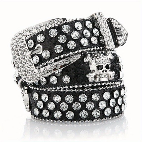 Glamorous Rhinestone-Riveted PU Belt: The Perfect Western-Style Accessory for Y2K Jeans ladies belt belt for girl women's belt