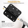 3 Pack Rounded Door Hinges 4 Inch, Black Exterior & Interior Door Hinge ...