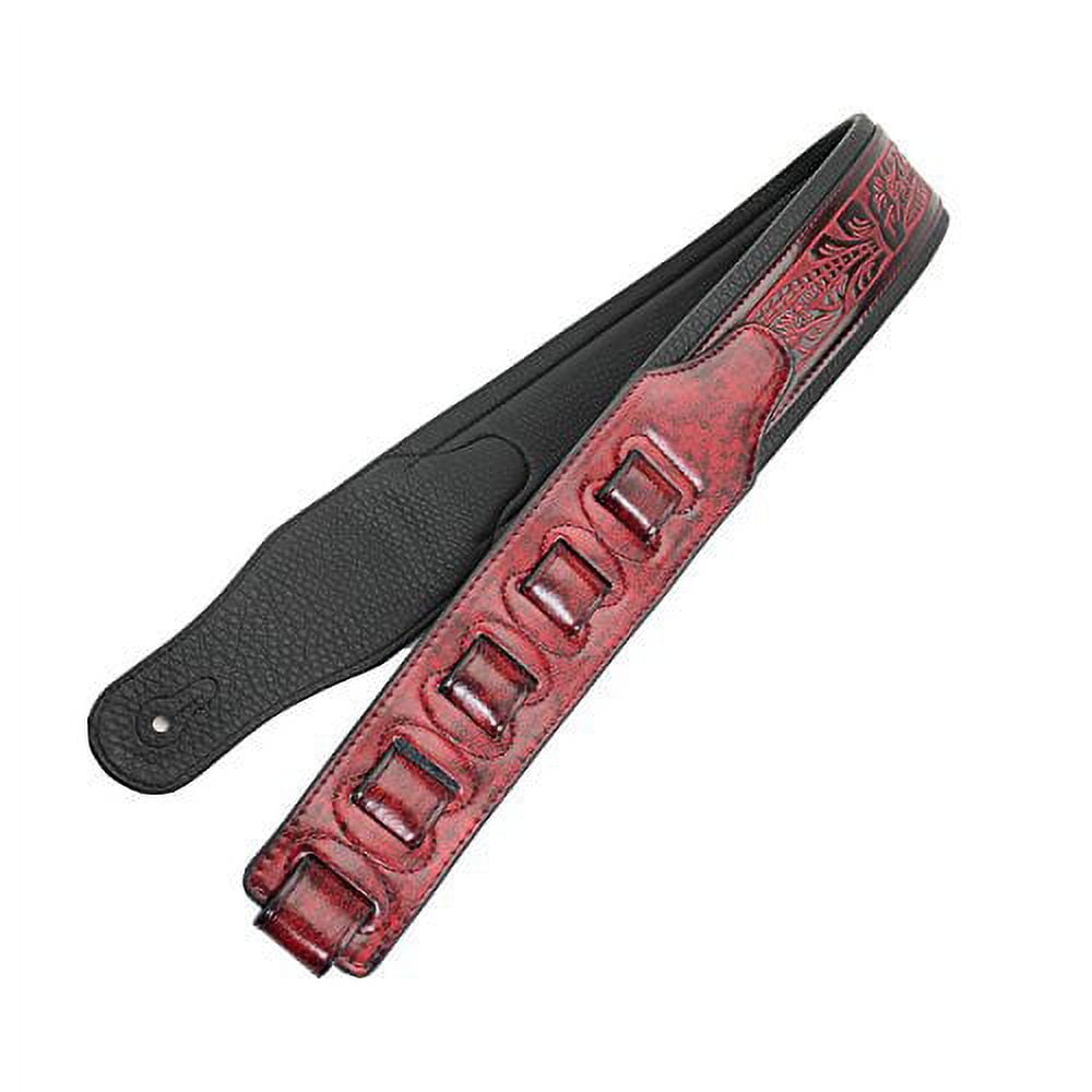 Walker & Williams GB-106 Black Cherry Padded Glove LeatherÂ Strap Live Oak Pattern