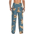 thumbnail image 3 of Uemuo French Bulldog Yoga Pattern Men's Wide Leg Palazzo Lounge Pants with Pockets Light Weight Loose Comfy Casual Pajama Pants-, 3 of 9