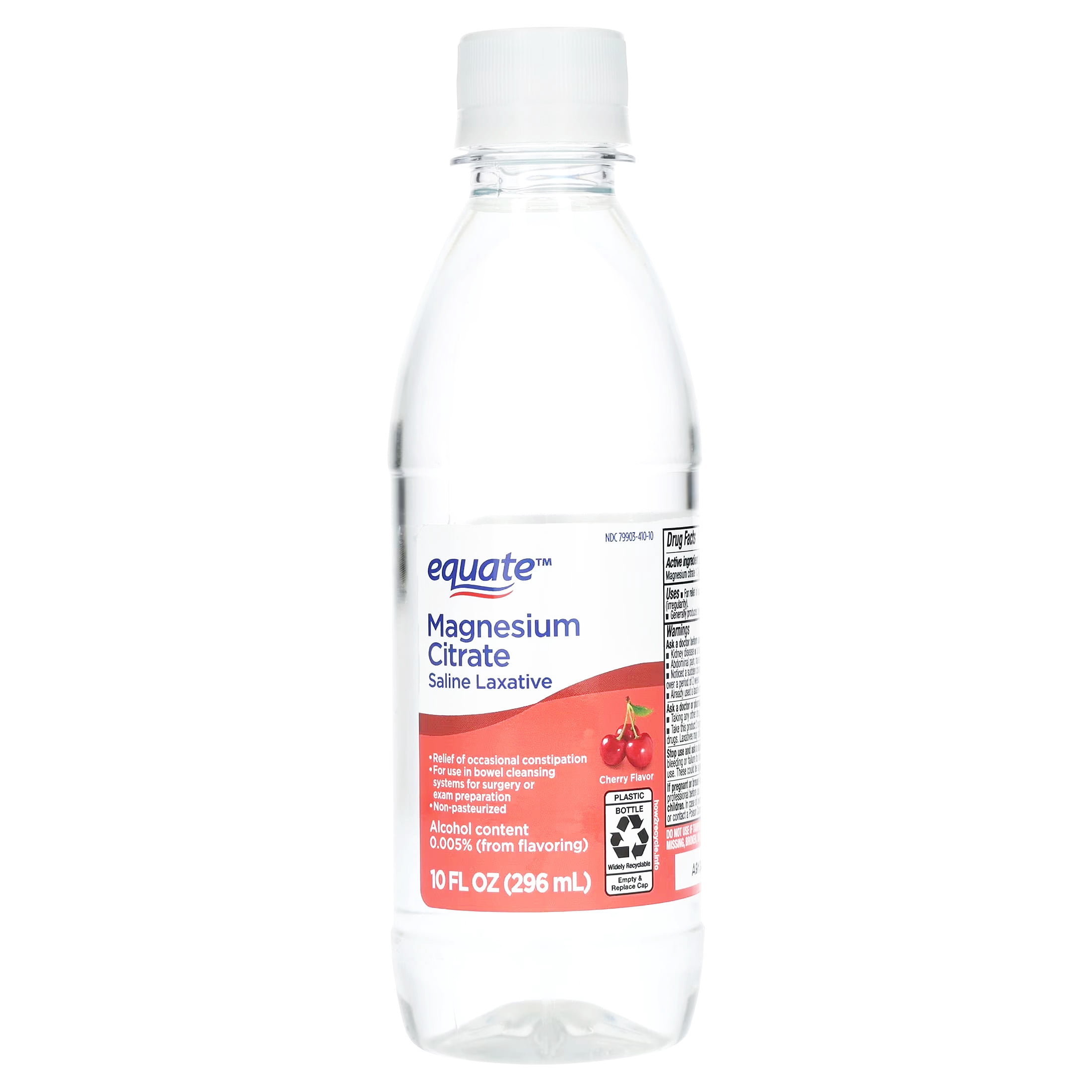 (12 pack) Equate Magnesium Citrate Saline Laxative, Cherry Flavor, 10 oz