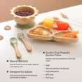 thumbnail image 4 of Set de alimentación para bebés con ventosas de bambú, cuencos con tenedor y cuchara, 4 of 6