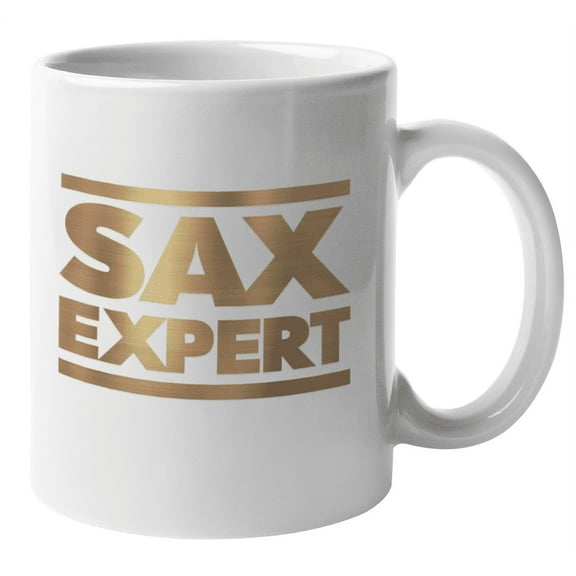 Sax Expert Witty Pun Coffee & Tea Mug For A Musician, Composers, Conductors, Music Lovers, Saxophonist, Saxophone Player, Men, And Women (11oz)