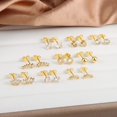 thumbnail image 3 of Lancharmed Gold Plated Womens Earrings,9 Pairs Round Zircon Love Rectangle Earring Gifts for Women, 3 of 7