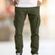 thumbnail image 4 of Pantalón Cargo Casual Pantalón casual de carga para hombre, ajuste holgado, pantalón holgado simple, traje diario de cintura media con botones Kuymtek Verde Militar S para Hombre, 4 of 6