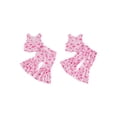 thumbnail image 2 of BemeyourBBs Western Baby Girl Cowgirl Outfits Toddler Baby Girl Summer Clothes Horse Star Hat Print V Neck Sleeveless Button Down Tank Vest Tops and Bell Bottoms Flare Pants Set, 2 of 9