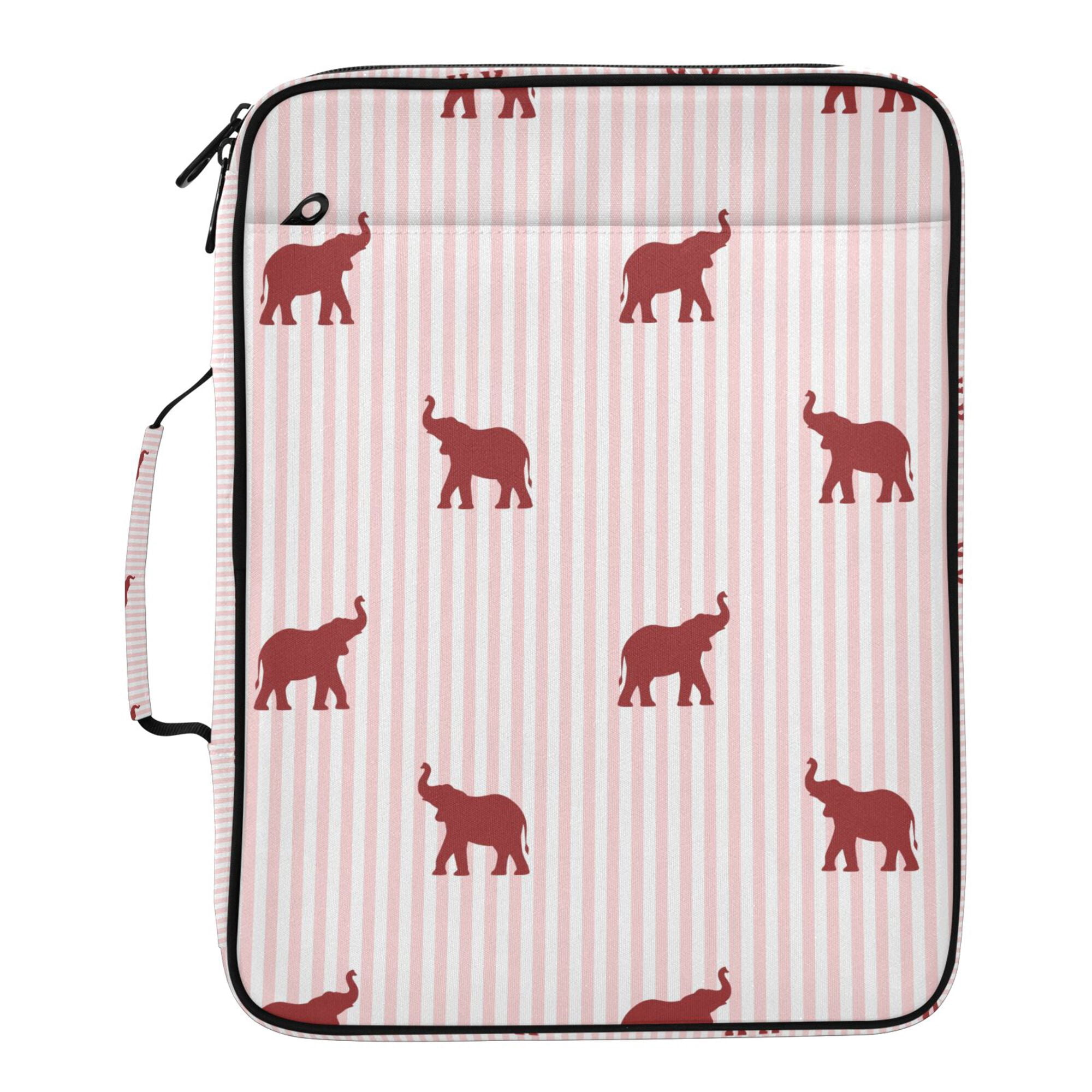 FORMRS Accordion File Folder A4 Size 7-Pocket Expanding Document Organizer Bag with 3 Ring Binder, Abstract Elephant Pattern