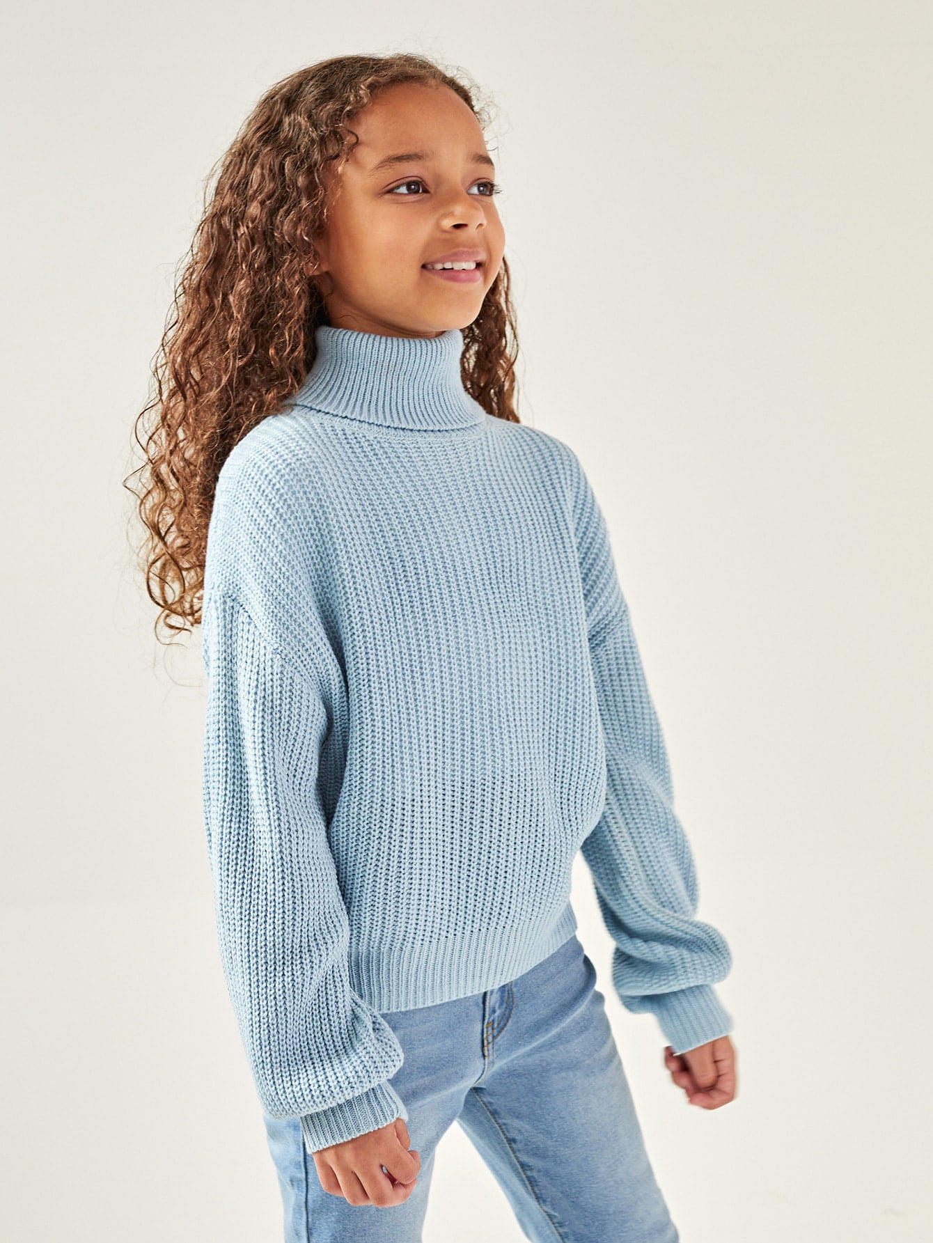 BASICS Girls Turtleneck Drop Shoulder 
