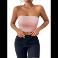 thumbnail image 1 of Tops de Tubo para Mujer, Tops Cortos Sin Tirantes, Básicos, Sin Espalda, Sin Mangas, Bandeau, Atuendos Bonitos para Salir de Verano 2025. Rosa S, 1 of 7