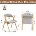 thumbnail image 4 of Hassch 2 Pack Folding Chairs with Armrest, Portable Dining Chair with Padded Seat, Accent Chair with Wood Frame for Home Office, Event, Wedding, Party, Picnic, Light Gray, 4 of 10