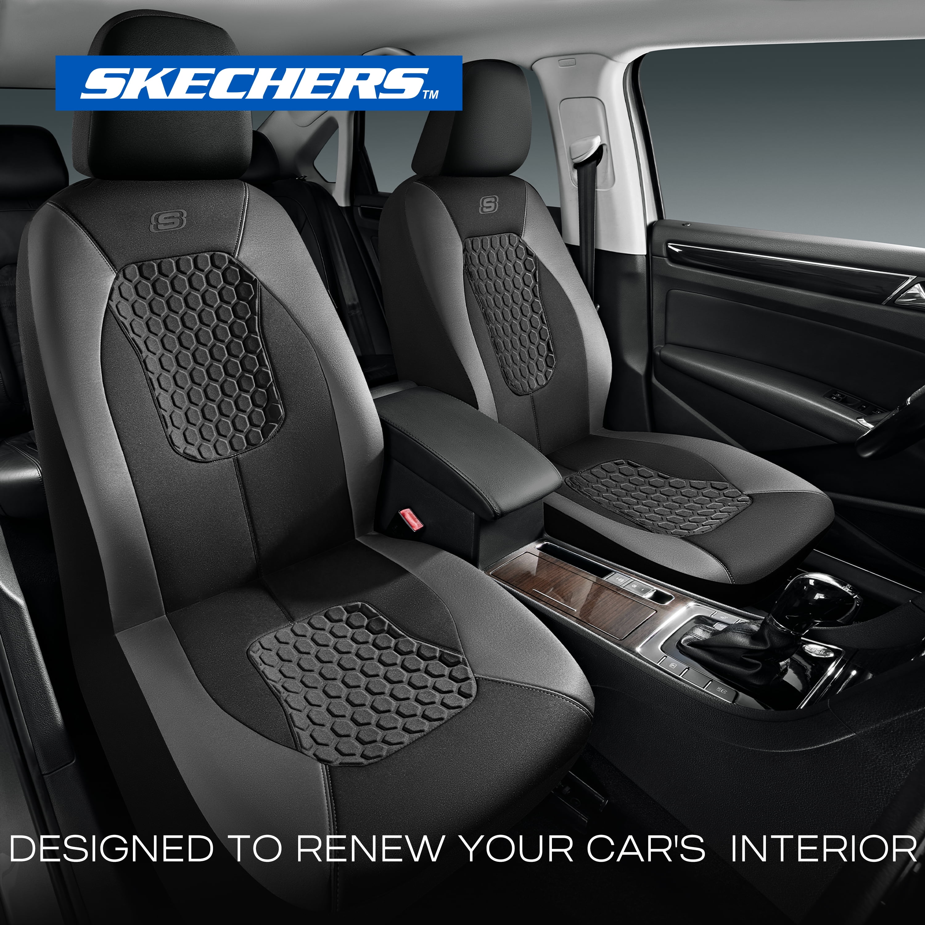 Skechers Gel-Infused Car Seat Covers, Gray photo 2