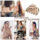 thumbnail image 5 of Pinzas para el cabello para mujer, pinzas grandes para cabello fino, grueso y rizado, pinzas para el cabello antideslizantes de sujeción fuerte, café claro, 5 of 5