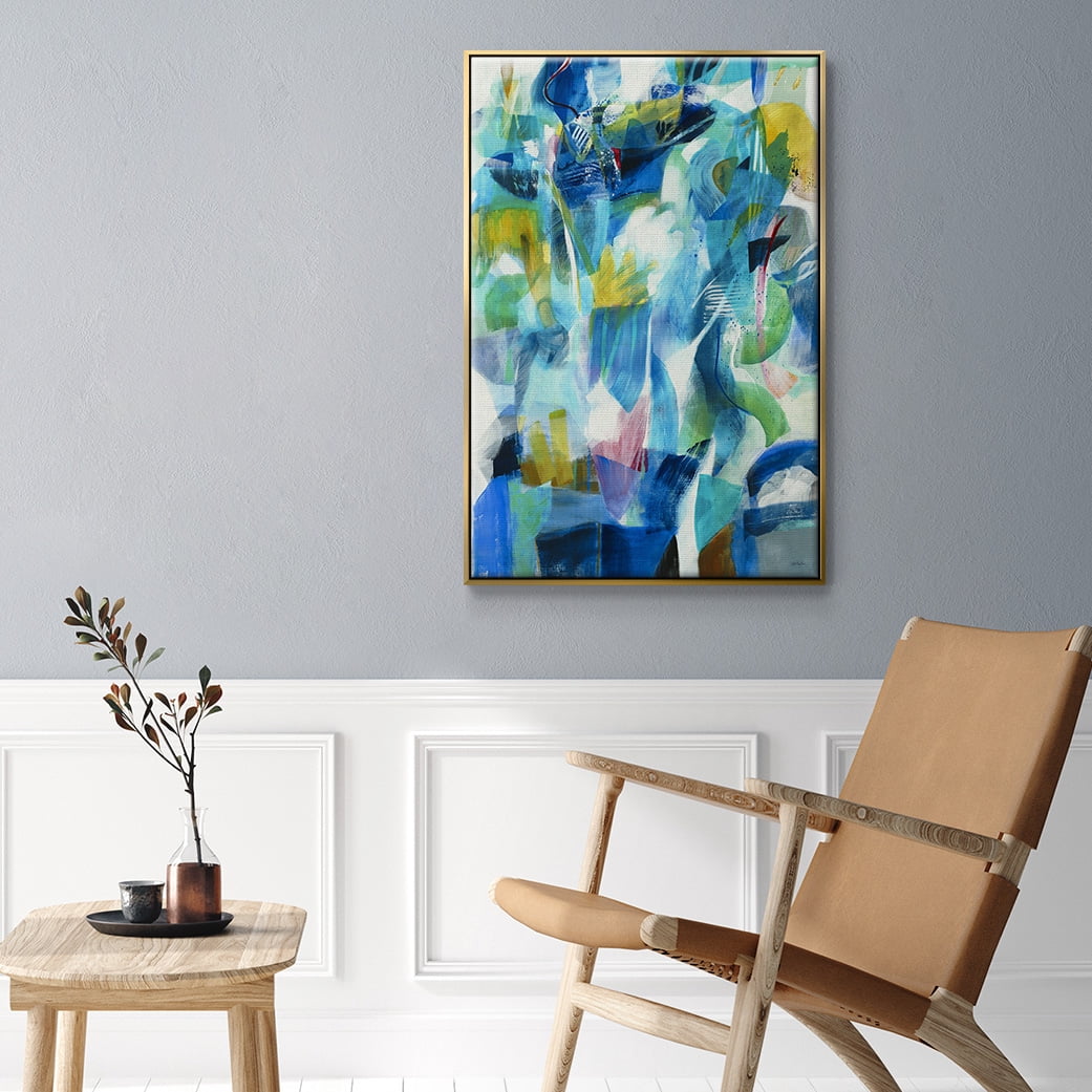 Green Passage Framed Premium Gallery Wrapped Canvas - Ready to Hang - 25 x 37 - Gold Floating Frame