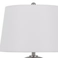 thumbnail image 2 of 33 Inch Modern Table Lamp, Rounded Glass Fluted Body, Steel Stand, White- Saltoro Sherpi, 2 of 5