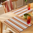 thumbnail image 4 of Orange Stripes Placemats Set of 12 Modern Minimalist Horizontal Ombre Lines Place Mats Indoor Wipeable Table Mats Washable Cloth Dining Table Placemats for Kitchen Holiday Party Home Decor 13x19 Inch, 4 of 9