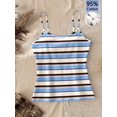 thumbnail image 7 of Multicolor 95% Cotton Striped Slim-Fit Womens Camisole Top, Casual Tank for Everyday Layering, 7 of 7